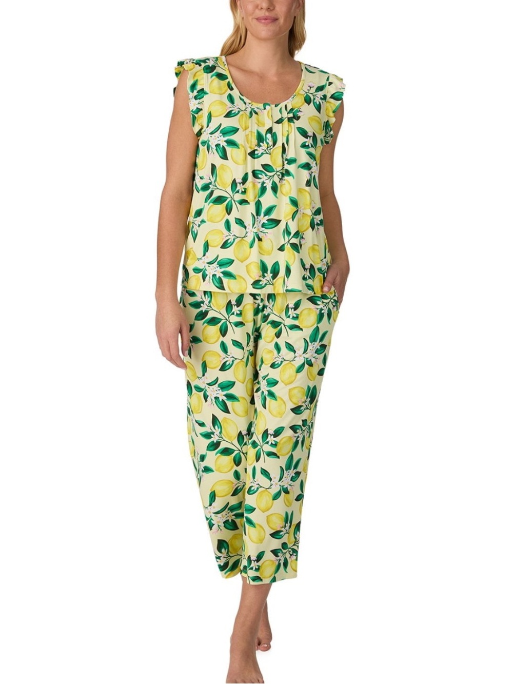 Draper James woman’s small lounge set Yellow Lemon Print Pajama Set